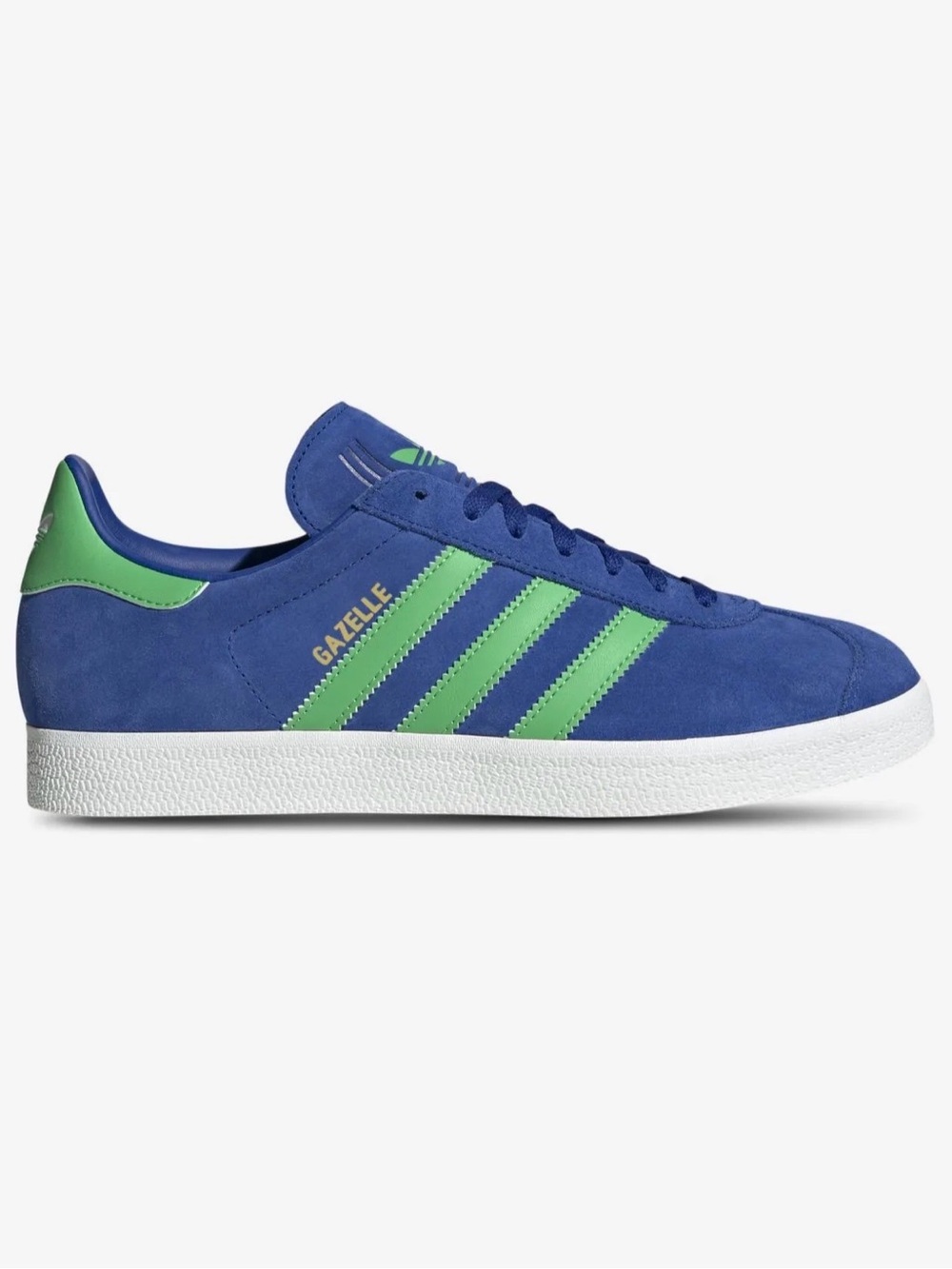 adidas Gazelle Suede Sneakers in Blue with Green Stripes